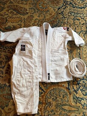 2 White Kids Jiu-Jitsu Gi Set with Belt